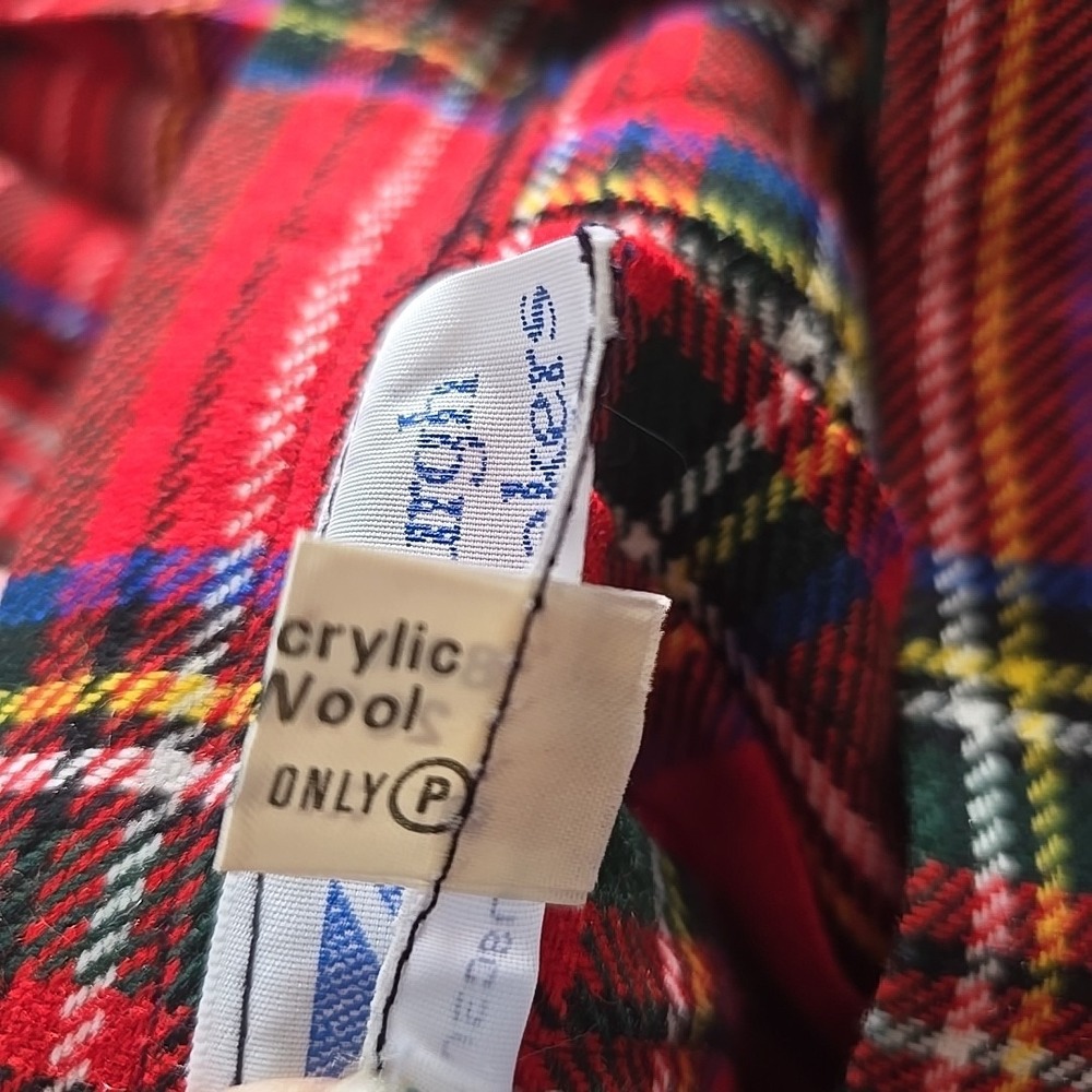 Jedburgh Kiltmakers Scotland Kilt Wrap Skirt Women's‎ 12 Red Plaid Wool blend - Picture 7 of 7